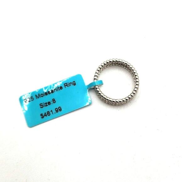 GRA 925 SILVER MOISSANITEE RING 1.39 CTW VVSD COLOR SIZE 8 - Picture 6 of 7